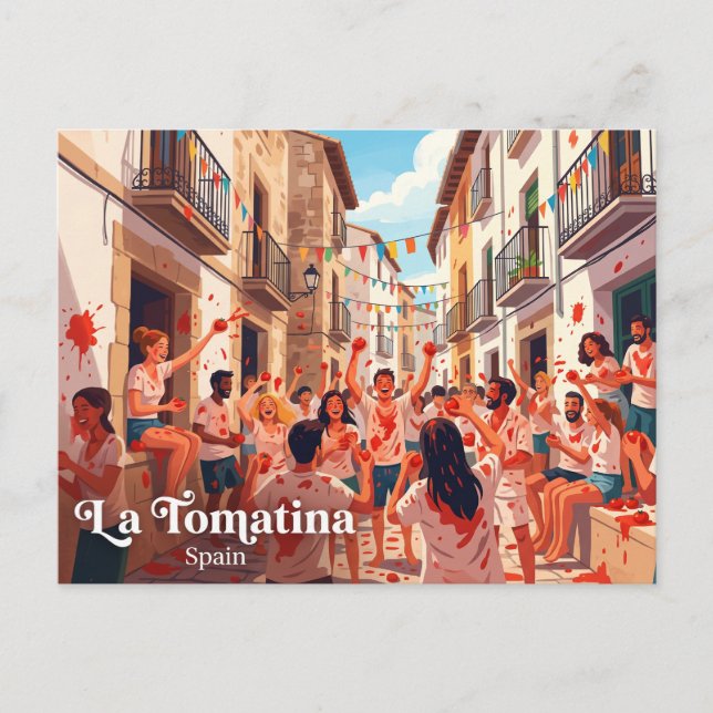 Postal La Tomatina Bunol España (Anverso)