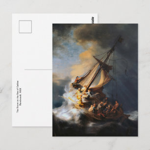 Postal La tormenta en el Mar de Galilea por Rembrandt Pos