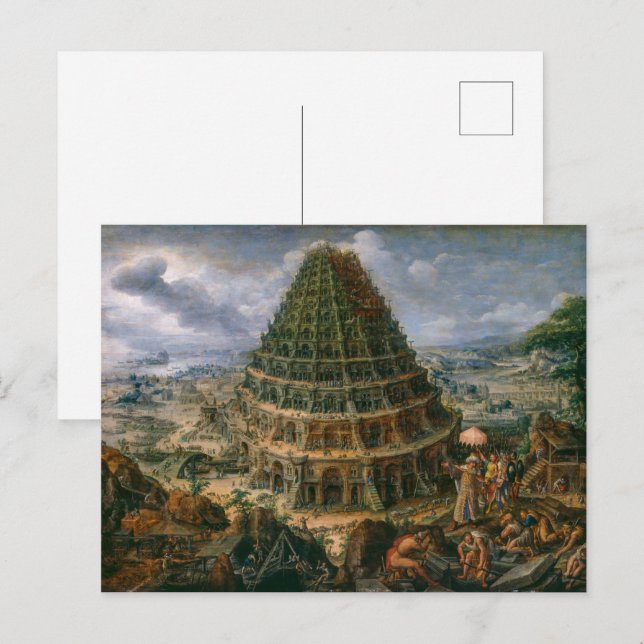 Postal La Torre De Babel | Marten van Valckenborch | (Anverso / Reverso)