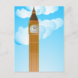 Postal La torre del reloj y Big Ben
