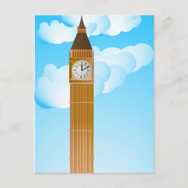 Postal La torre del reloj y Big Ben (Anverso)