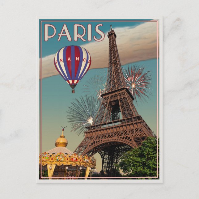Postal La torre Eiffel (Anverso)
