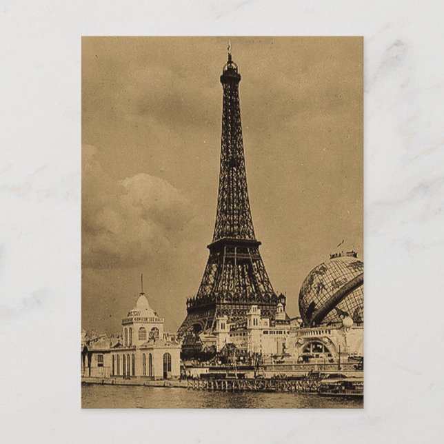 Postal La Torre Eiffel de la Exposición Sena de París (Anverso)
