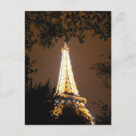 Postal La Torre Eiffel de noche, París Francia