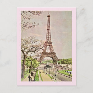 Postal La Torre Eiffel en Rosa