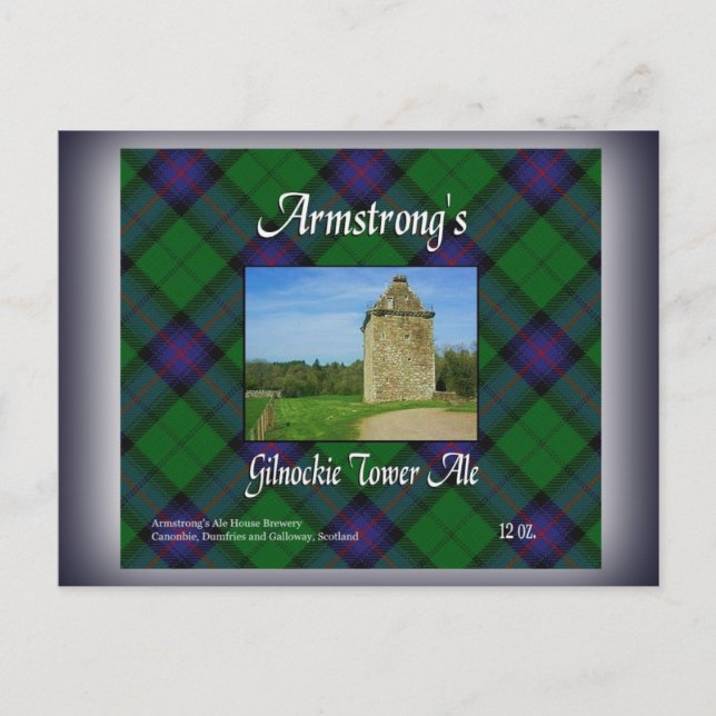 Postal La torre Gilnockie de Armstrong (Anverso)