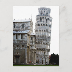 Postal La torre inclinada de Pisa