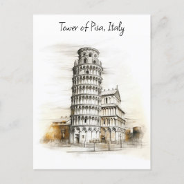 Postal La Torre inclinada de Pisa, Italia