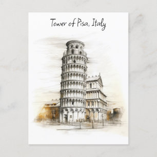 Postal La Torre inclinada de Pisa, Italia