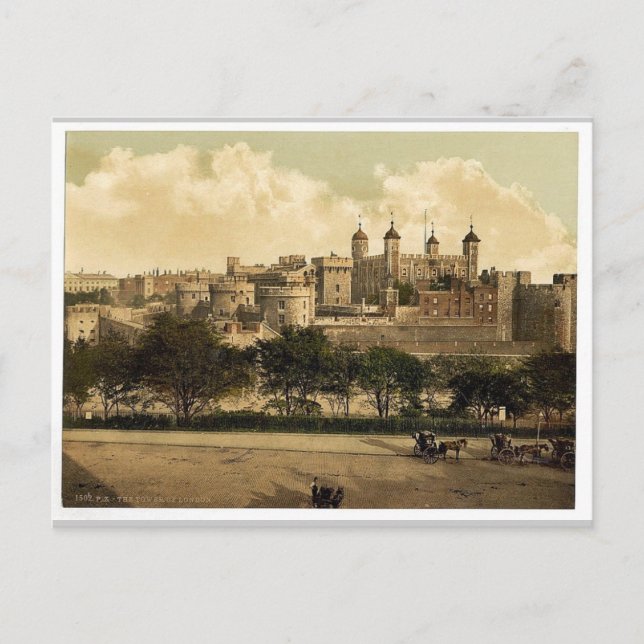 Postal La torre, Londres, Inglaterra, rara fotochrom (Anverso)