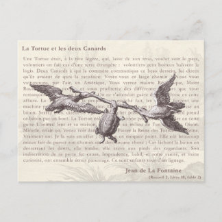 Postal La Tortue et les deux Canards: Jean de La Fontaine