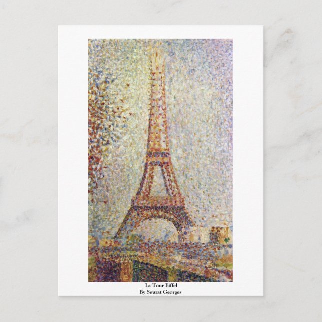 Postal La Tour Eiffel Por Seurat Georges (Anverso)