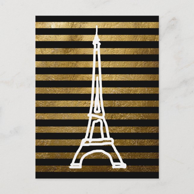 Postal la tour rayas clásicas Eiffel (Anverso)