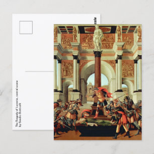 Postal La Tragedia de Lucrecia de Sandro Botticelli