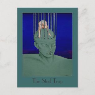 Postal "La trampa del acero" Surreal Fantasy Art Postcard