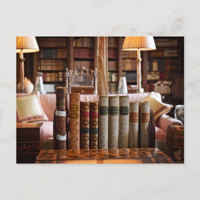 Postal La tranquilidad de la biblioteca (Anverso)