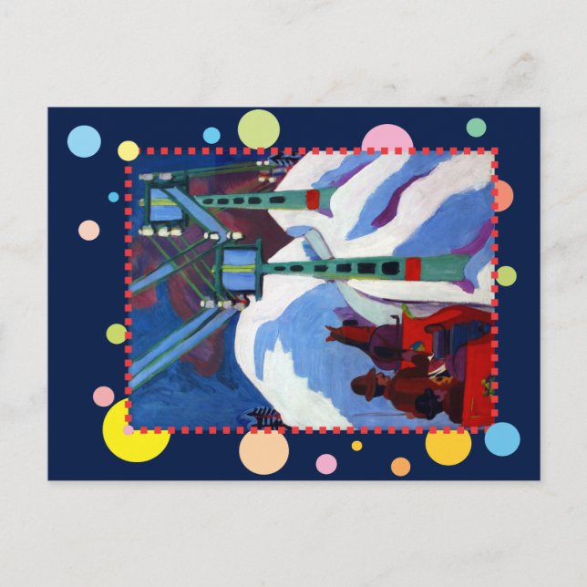 Postal La travesía en Sleigh por Ernst Ludwig Kirchner (Anverso)