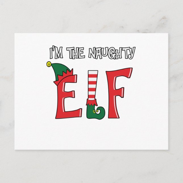 Postal La traviesa familia de los elfos que comparan con  (Anverso)