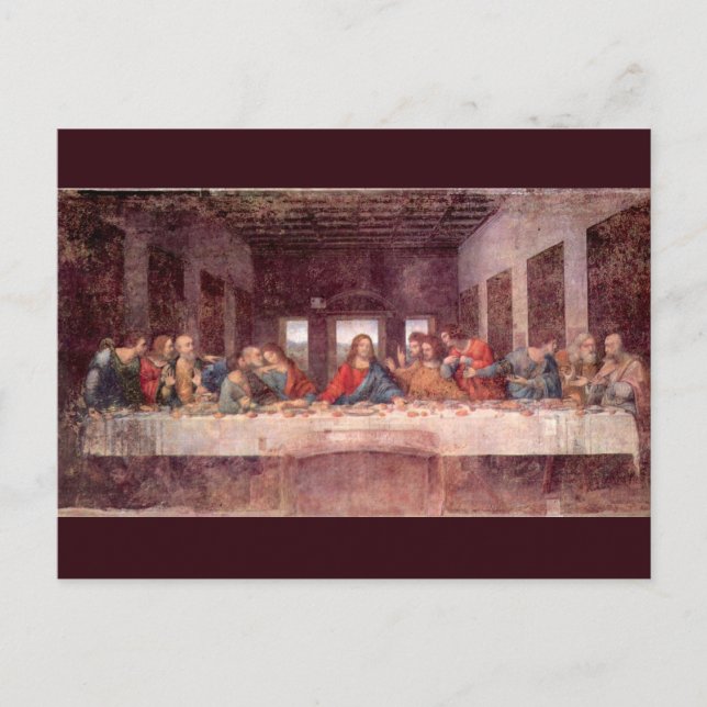 Postal La última cena de Leonardo da Vinci (Anverso)