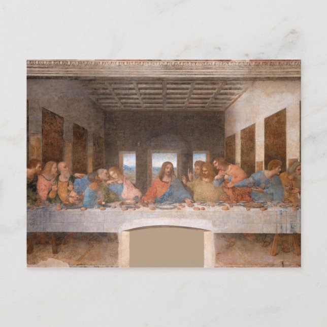 Postal La última cena de Leonardo Da Vinci (Anverso)