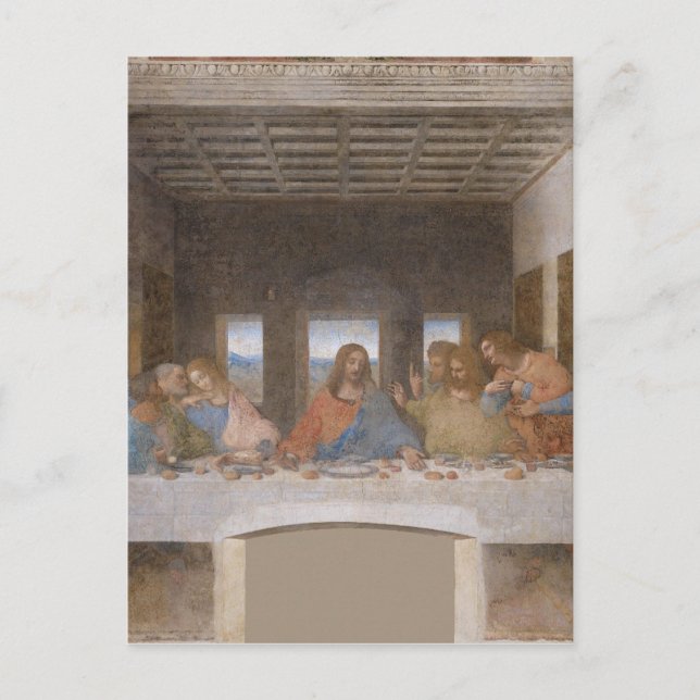 Postal La última cena de Leonardo Da Vinci (Anverso)