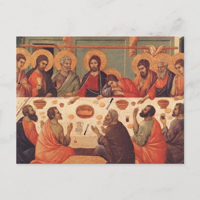 Postal La Última Cena Por Duccio Di Buoninsegna (Anverso)