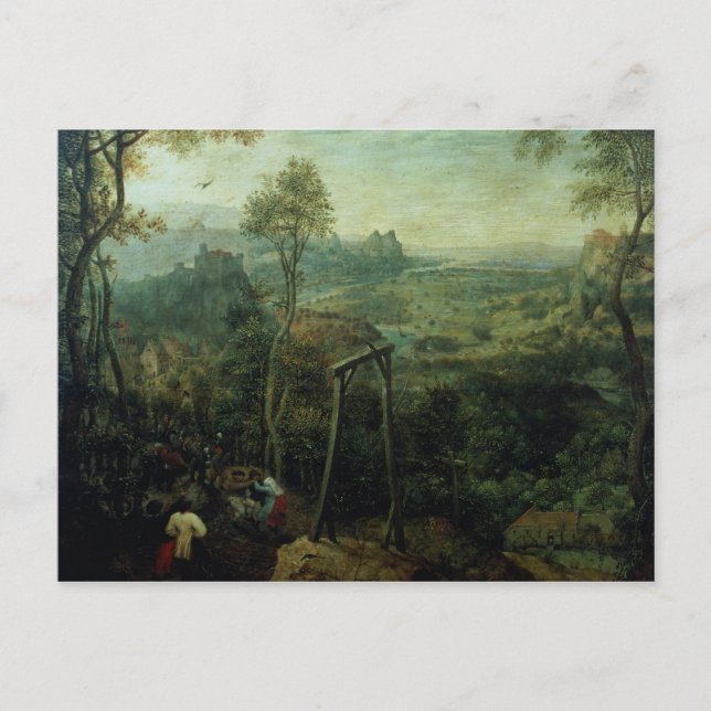 Postal La urraca en la horca, 1568 (Anverso)