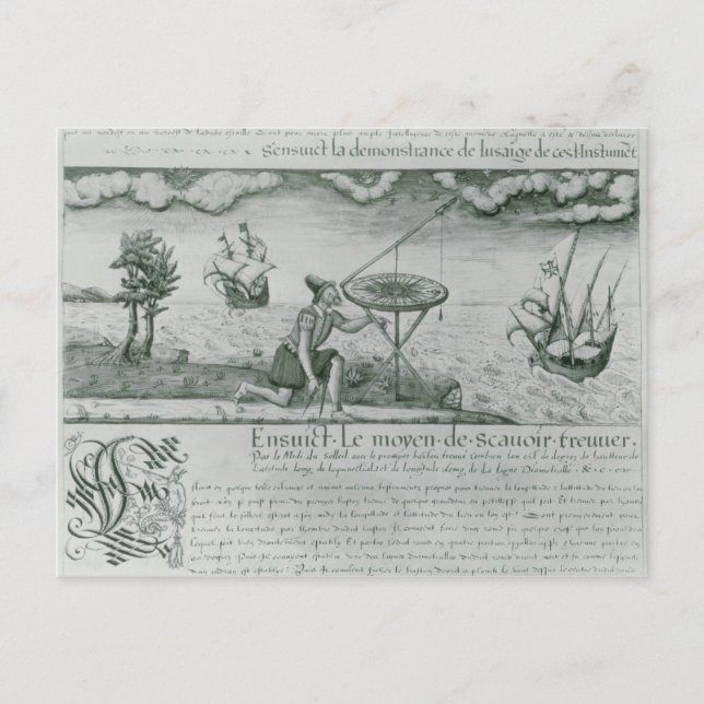 Postal La utilización del sextante (Anverso)