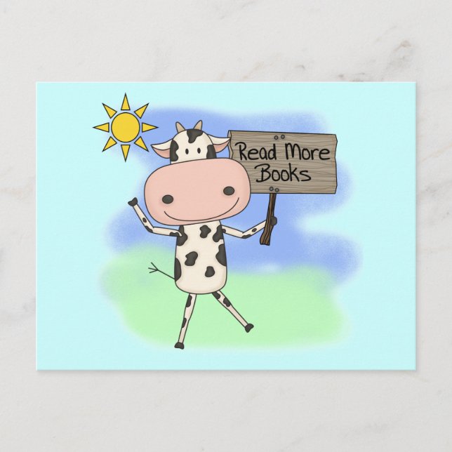 Postal La vaca leyó más libros (Anverso)
