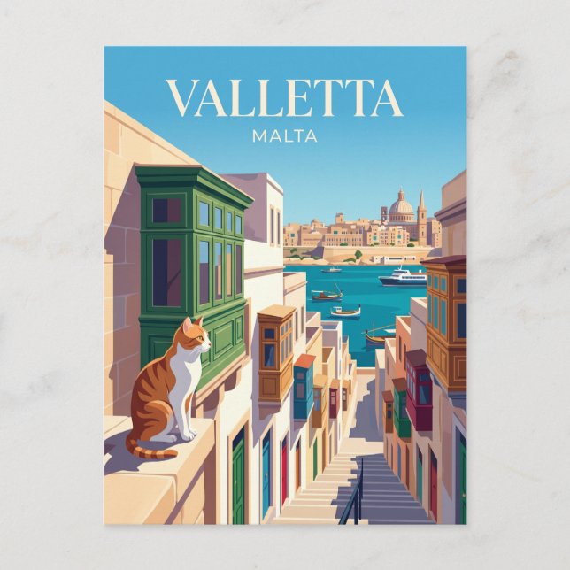 Postal La Valeta Malta (Anverso)