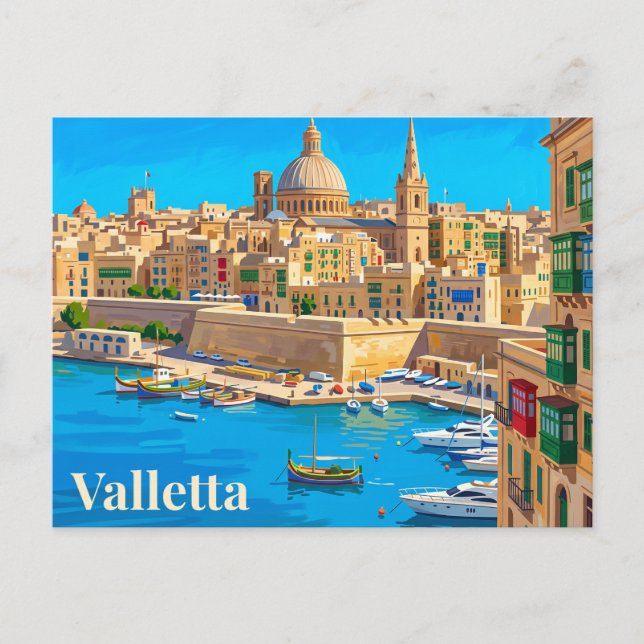 Postal La Valeta Malta (Anverso)