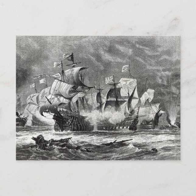 Postal La vanguardia, bajo Sir William Winter (Anverso)