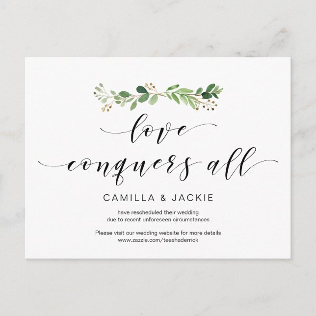 Postal La vegetación moderna, el amor conquista a todos,  (Anverso)