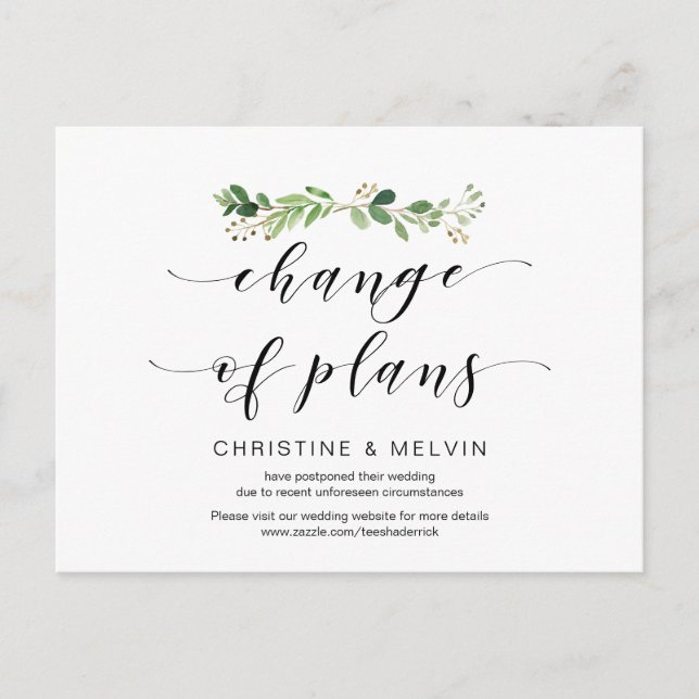 Postal La vegetación moderna, el cambio de planes pospues (Anverso)