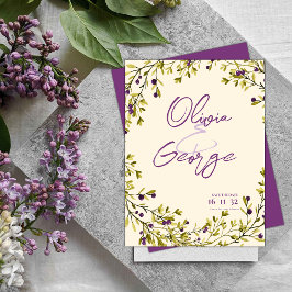 Postal La vegetación morada de los cerezos deja la boda s