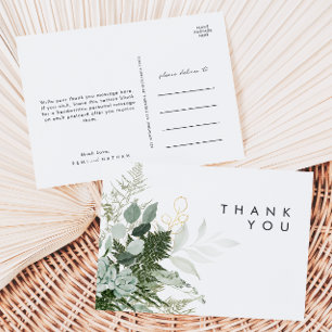 Postal La vegetación y el Boda de la hoja de oro gracias
