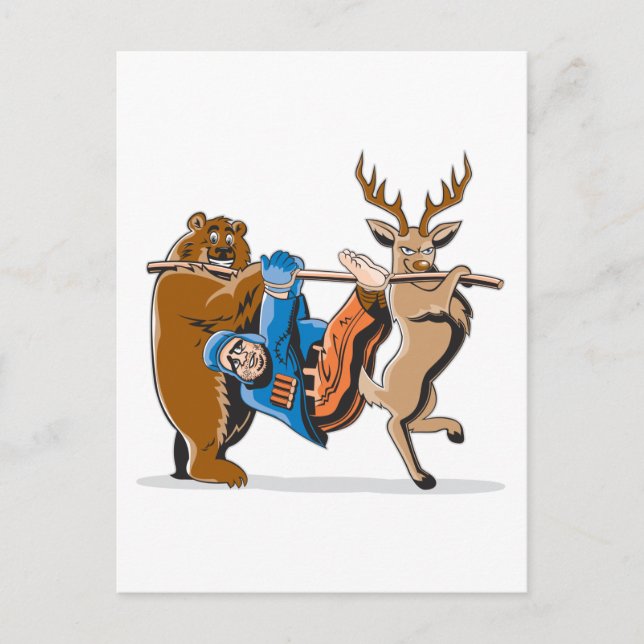 Postal La venganza contra la caza de animales (Anverso)