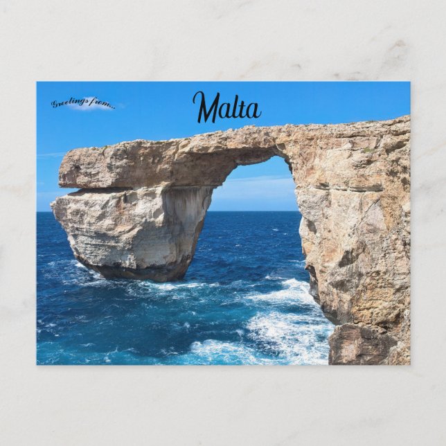 Postal La Ventana de Azure Gozo Malta (Anverso)