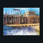 Postal La verdadera Mérida Española<br><div class="desc">Hermoso Anfiteatro de Mérida,  España. Foto real transformada en arte.</div>