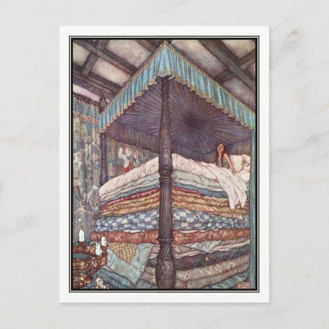 Postal La verdadera princesa de Edmund Dulac (Anverso)