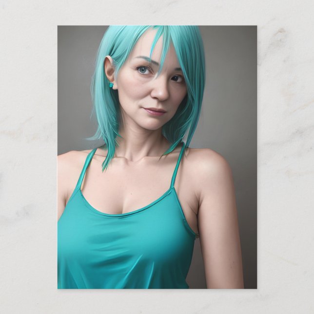 Postal La Verde azulada haitiana (Anverso)