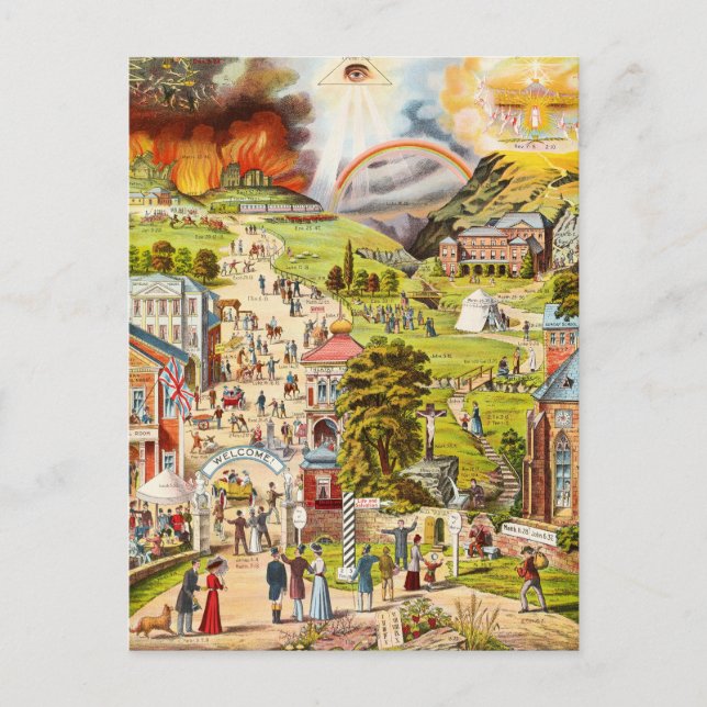 Postal La vía amplia y estrecha del británico SChool (Anverso)