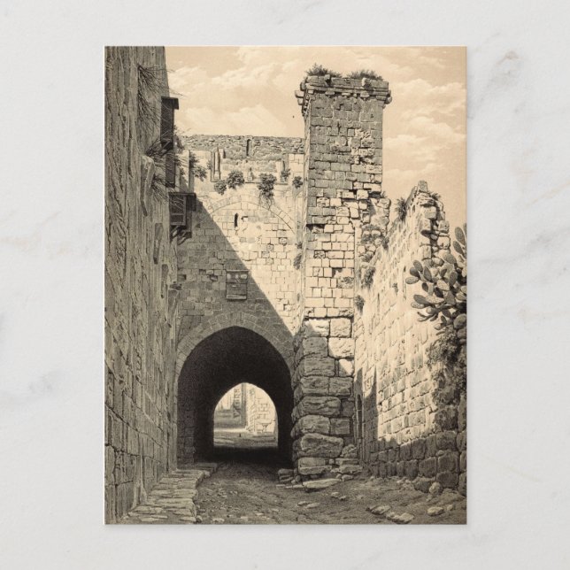 Postal La Via Dolorosa en Jerusalén (Anverso)