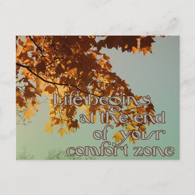 Postal La vida comienza al final de tu zona de confort (Anverso)
