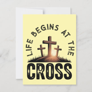 Postal La vida comienza en la cruz