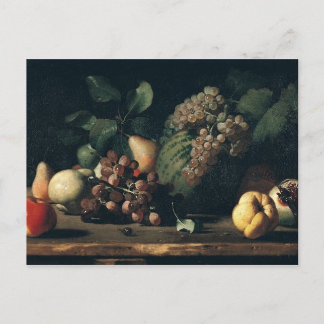 Postal La vida con uvas y granadas (Anverso)