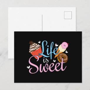 Postal La vida de Foodie es dulce cita de repostería - Ar