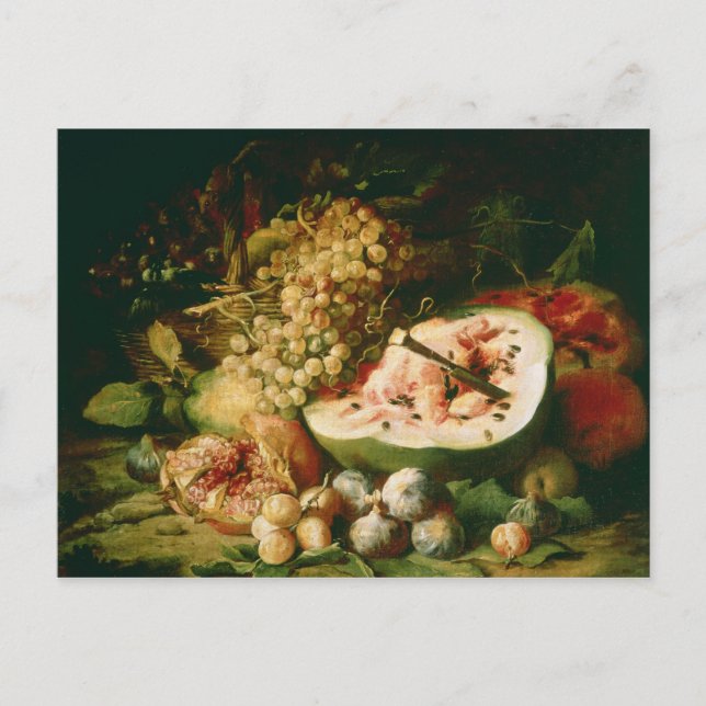 Postal La vida de la fruta en un borde (Anverso)