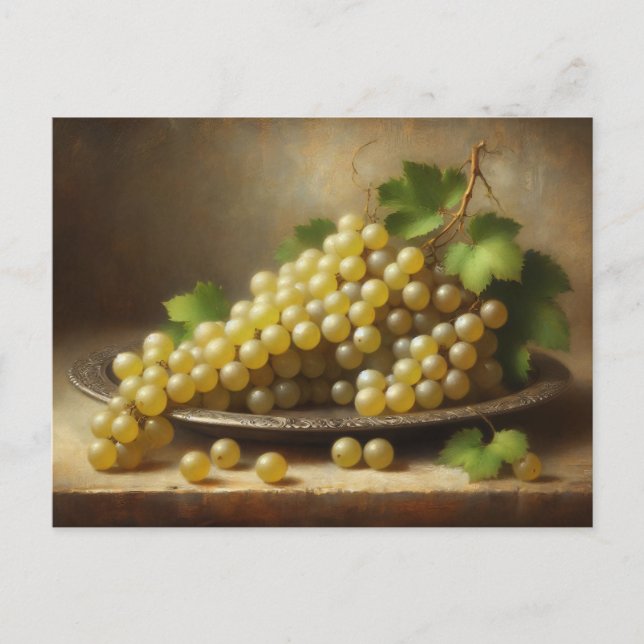 Postal La vida de las uvas blancas antiguas (Anverso)