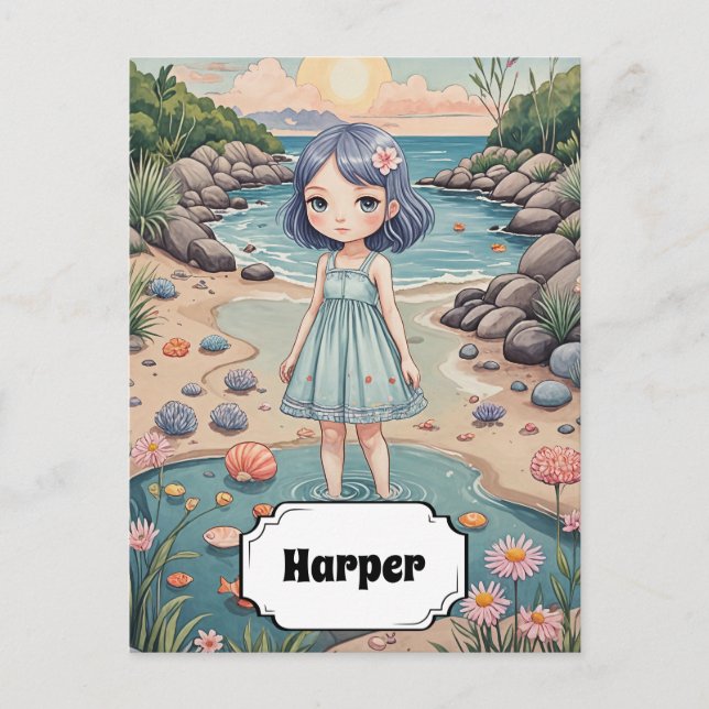 Postal La vida de los peatones de playa personalizada (Anverso)